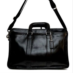 Authentic Coach Men's Black Leather Embassy Brief Laptop Briefcase F70662